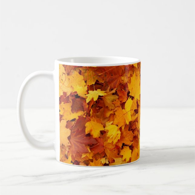 Caneca De Café Maple Leaf Pattern Design (Esquerda)