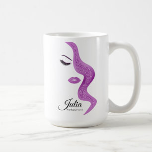 Caneca De Café Maquiagem com efeito de brilho
