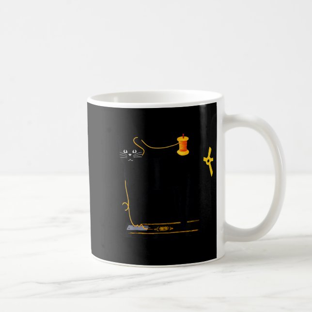 Caneca De Café Máquina de miar divertida para amantes de costura  (Direita)