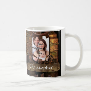 Caneca De Café Maquinaria personalizada do steampunk