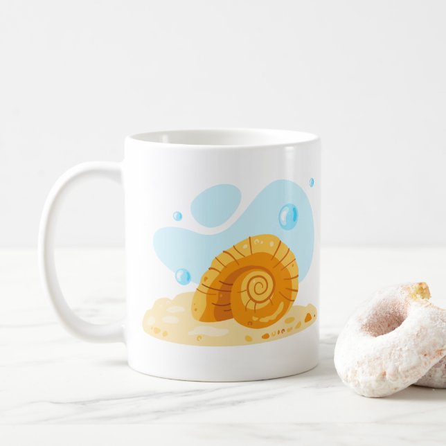 Caneca De Café Mar ​ ​ casca. Mundo subaquático. ​ de vida no oce (Com Donut)