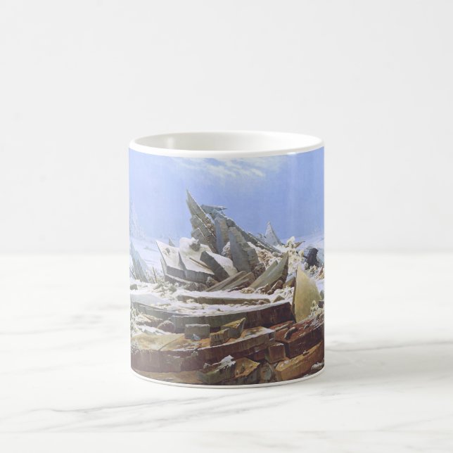 Caneca De Café Mar de Gelo (por Caspar David Friedrich) (Centro)