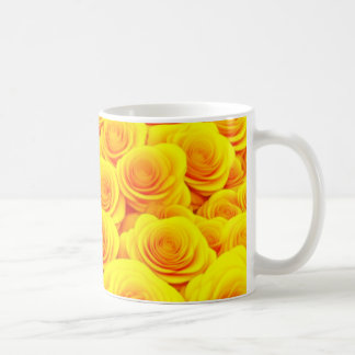 Caneca De Café Mar de Rosas Douradas