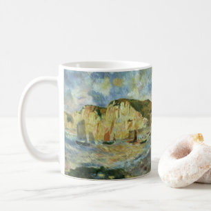 Caneca De Café Mar e Falésias de Pierre Renoir, Arte Fino Antigo