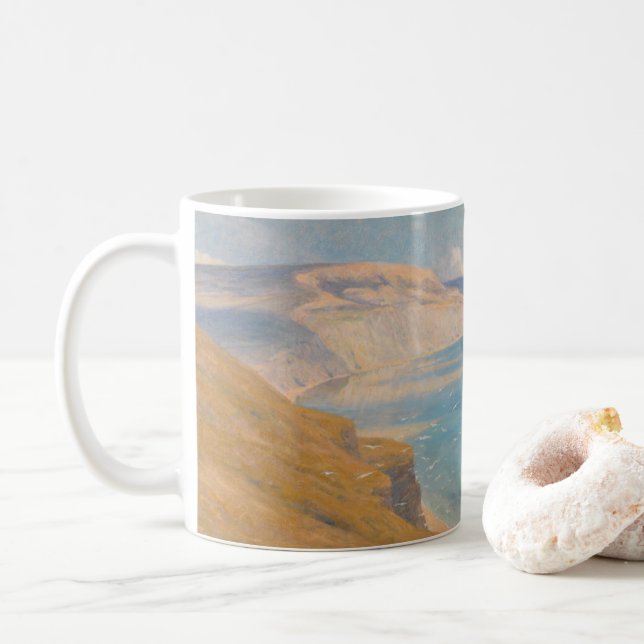 Caneca De Café Mar e luz do sol (Com Donut)