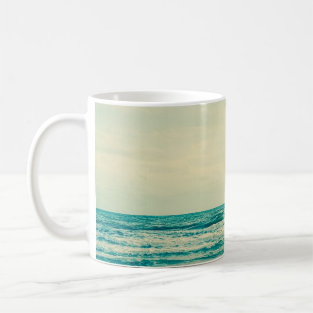 Caneca De Café Mar e praia tropicais naturais com vento em  (Esquerda)