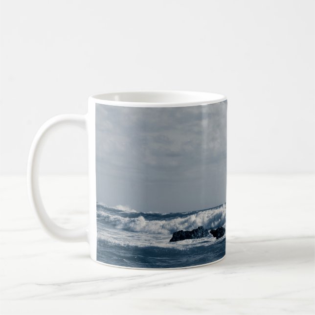 Caneca De Café Mar jônico agitado com ondas de espuma que colidem (Esquerda)