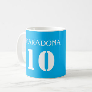 Caneca De Café MARADONA 10 / NAPOLI JERSEY IMPRESSO AUTOGRAPH Mug