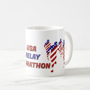 Caneca De Café Maratona / Corrida de Revezamento Patriótica dos E