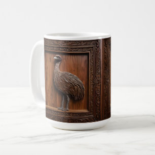 Caneca De Café Maravilhas: Impressão de madeira de Emu Australian