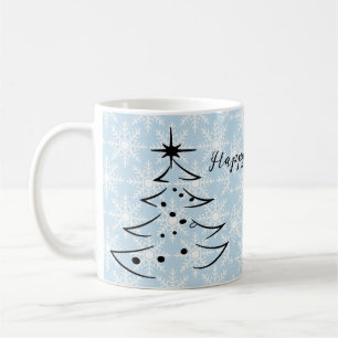 Caneca De Café Maravilhoso, Flocos Azuis, Árvore de Natal