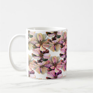 Caneca De Café Maravilhoso padrão sem costura de perenes lilático