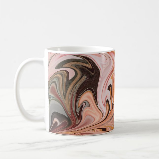 Caneca De Café Marble Forms – Pink & Beige Soft Marble (Esquerda)
