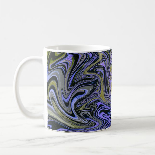 Caneca De Café Marble Forms – Violet & Gold Mystic Energy (Esquerda)
