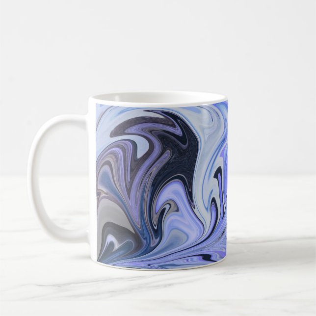 Caneca De Café Marble Forms – White & Grey Minimal Texture (Esquerda)