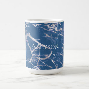 Caneca De Café Marble Silver Azul