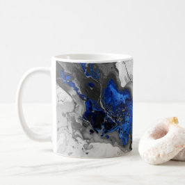 Caneca De Café Marble Stone, Electric Blue, Black, Grey printed