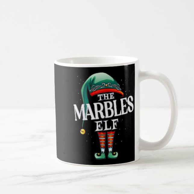 Caneca De Café Marbles Elf Christmas Group Xmas Pajama Party  (Direita)