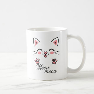 Caneca De Café Marca de gato bonito design