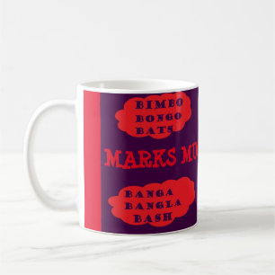 Caneca De Café Marca o nome no bobo de diversão em quadrinhos ver