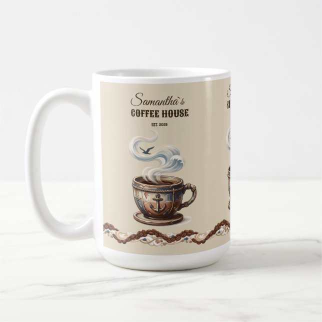 Caneca De Café Marca Personalizada do Café Costeiro  (Esquerda)