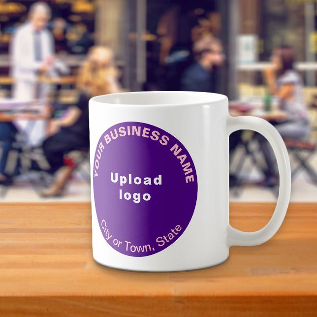 Caneca De Café Marca rodada de negócios roxa em Mug (Purple round business brand on mug)