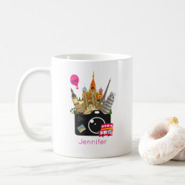Caneca De Café Marca Viagem Fotógrafo Europeu