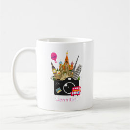 Caneca De Café Marca Viagem Fotógrafo Europeu