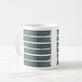 Caneca De Café Marcador de Rua Estadual de frente dupla