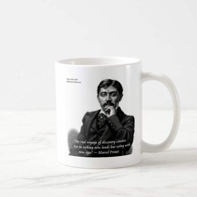 Caneca De Café Marcel Proust & Citação Famosa (Direita)