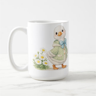 Caneca De Café March Goose daisy adorable valentine illustration
