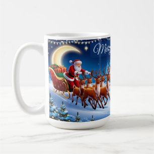 Caneca De Café Marcha com o Cavalo da Magia Santa Claus