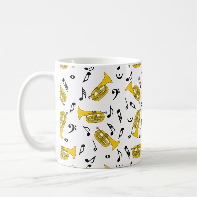 Caneca De Café Marching Baritone Music Notes (Esquerda)
