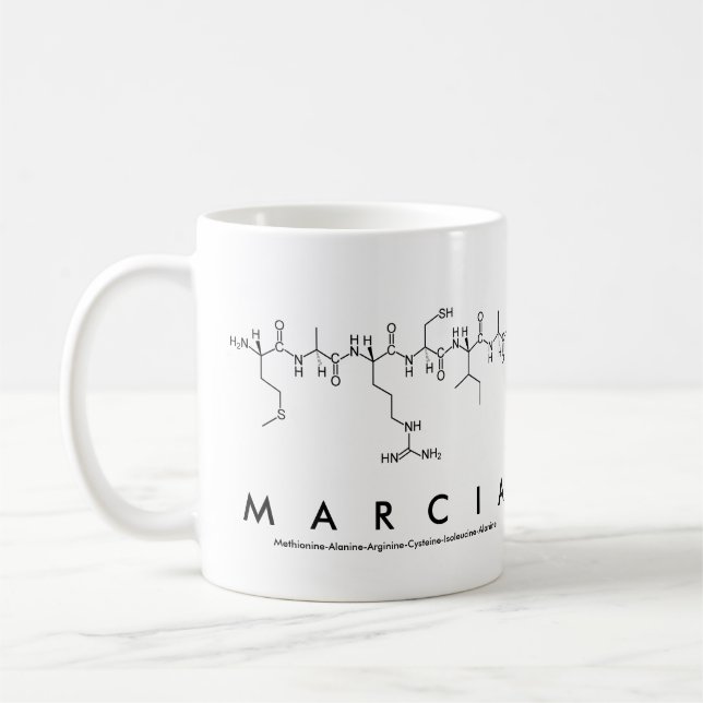 Caneca De Café Marcia peptide name mug (Esquerda)