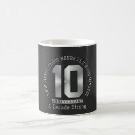 Caneca De Café Marco de 10 Anos de Aniversário - Uma Década Forte