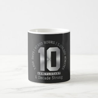 Caneca De Café Marco de 10 Anos de Aniversário - Uma Década Forte