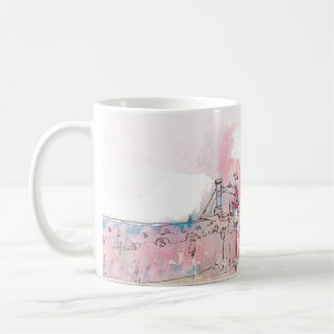 Caneca De Café Marco de Paris com aquarela num dia chuvoso -