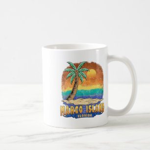Caneca De Café Marco Island Flórida Vintage angustiou Souvenir