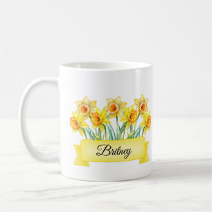 Caneca De Café Março Nascimento Flor Personalizado Daffodil Mug