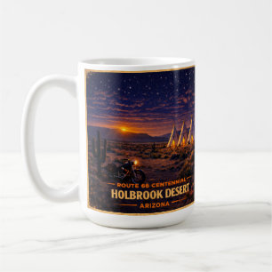 Caneca De Café Marco Quilométrico da Estrada Matinal Estrelada de
