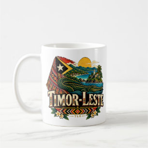 Caneca De Café Marco Turístico de Timor-Leste Vintage