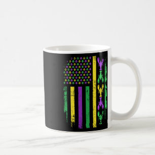 Caneca De Café Mardi Gras - Bandeira Americana Com Peixe-Giro Nov