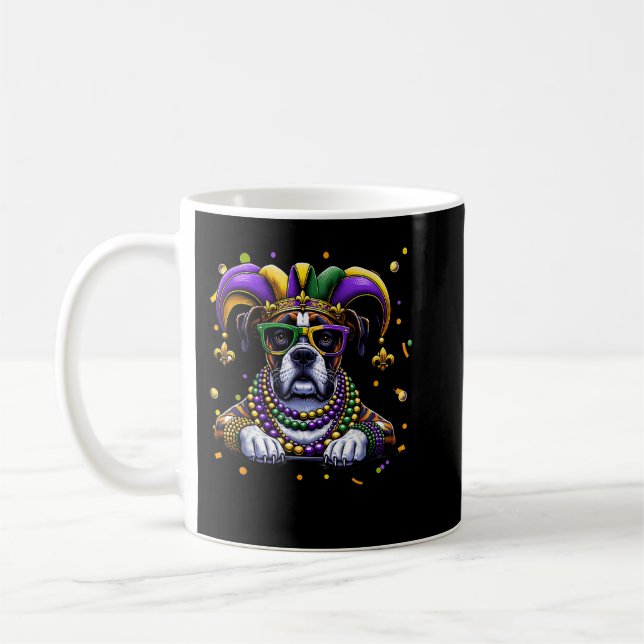 Caneca De Café Mardi Gras Bead Boxer Festival Carnaval (Esquerda)