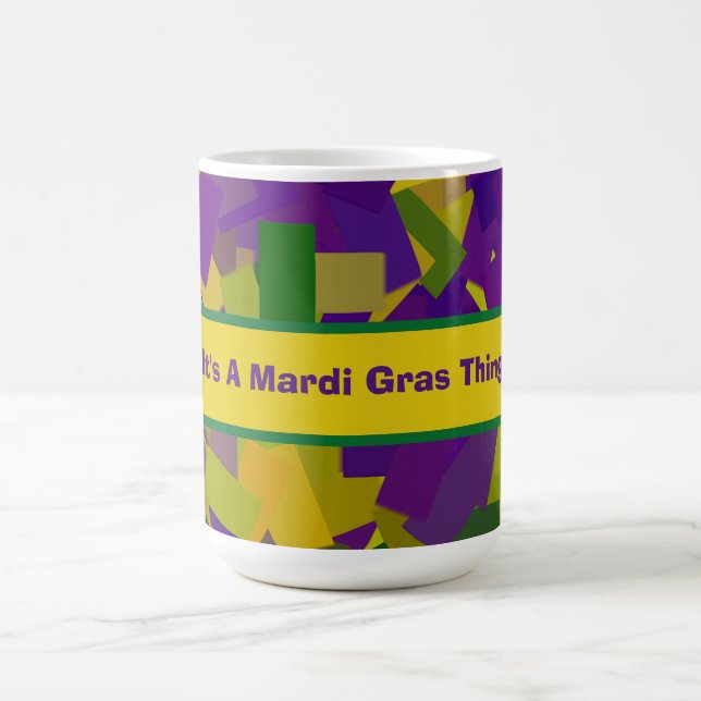 Caneca De Café Mardi Gras Blocks (Centro)