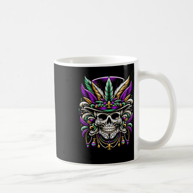 Caneca De Café Mardi Gras Costume Sugar Skull (Direita)