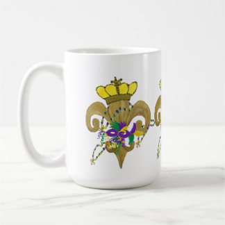 Caneca De Café Mardi Gras Crowned fleur de lis