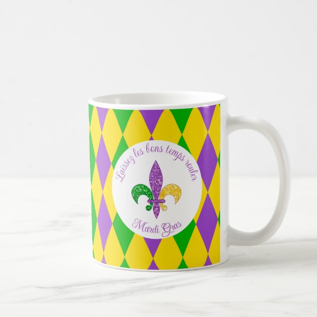 Caneca De Café Mardi Gras! Deixe os bons tempos rolar muito (Direita)