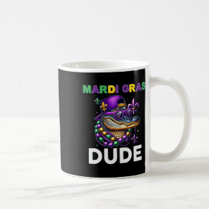 Caneca De Café Mardi Gras Dude Alligator Mardigator Crocodile Kid