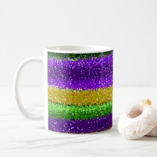 Caneca De Café Mardi Gras Fest Deep Purple Yellow Glitter