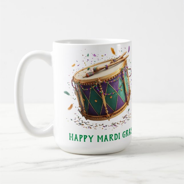 Caneca De Café Mardi Gras Festive Drum (Esquerda)